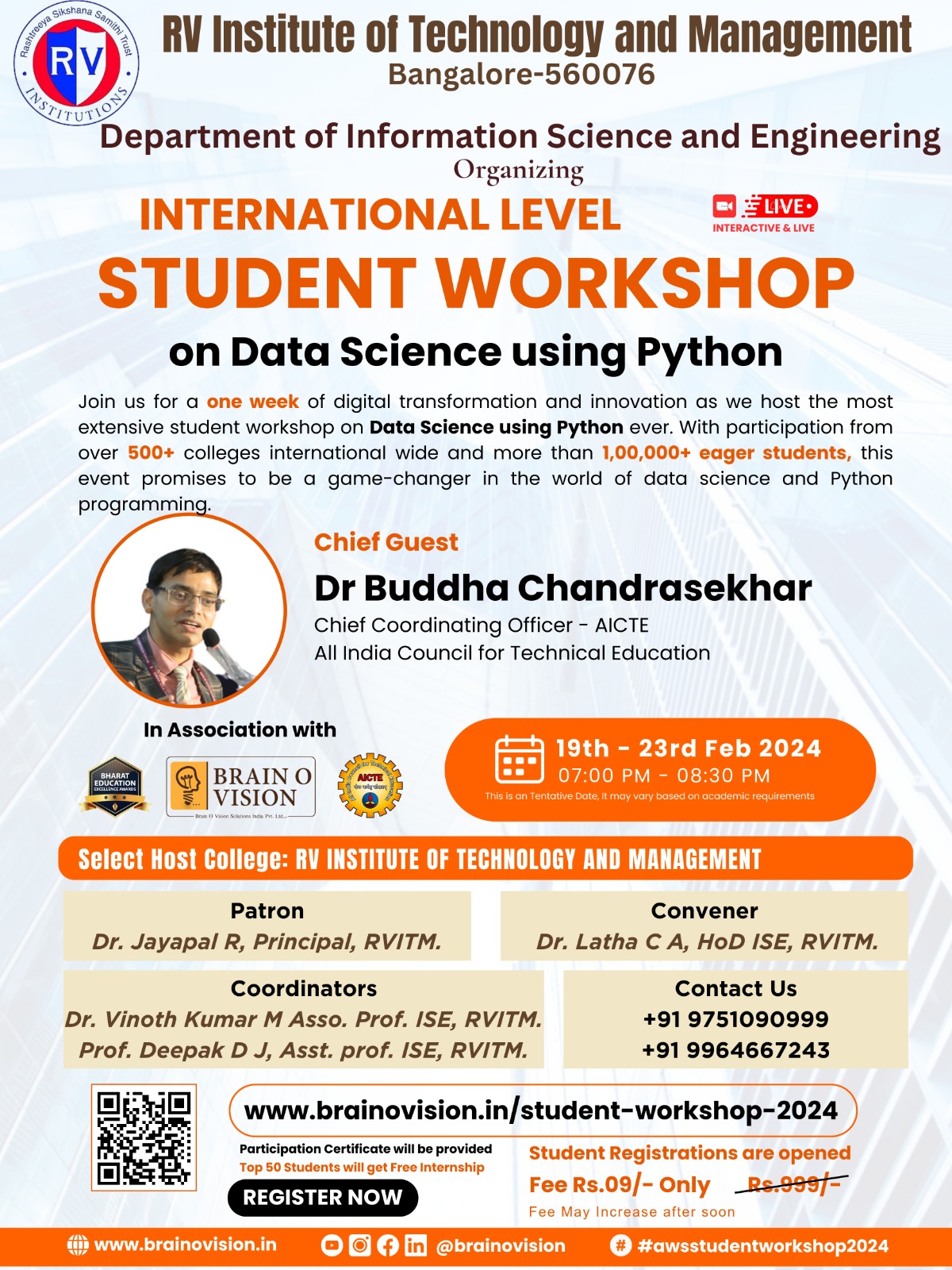 International Level Student Workshop on Datascience using Python 2023